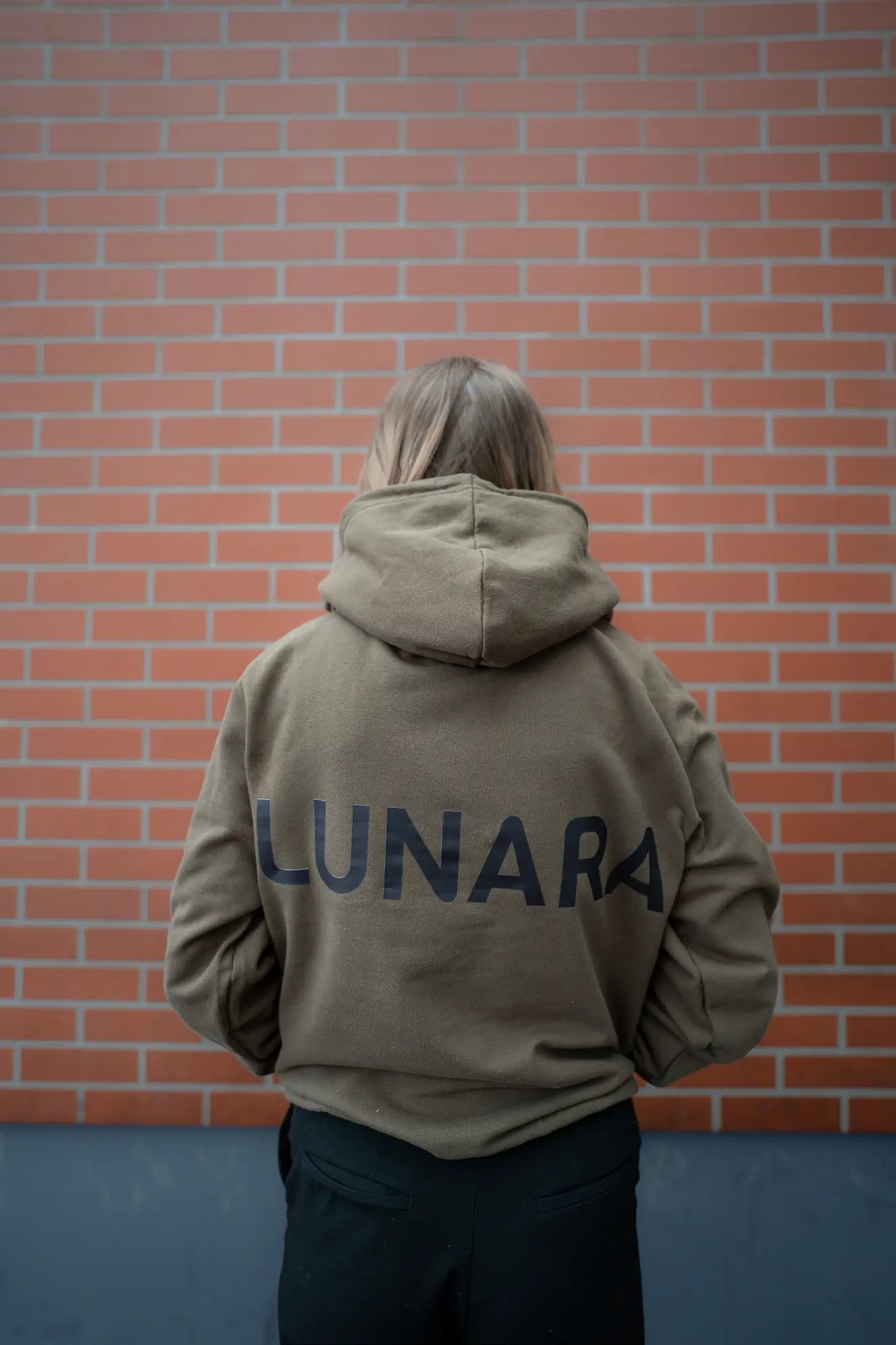 lunara khaki green hoodie women