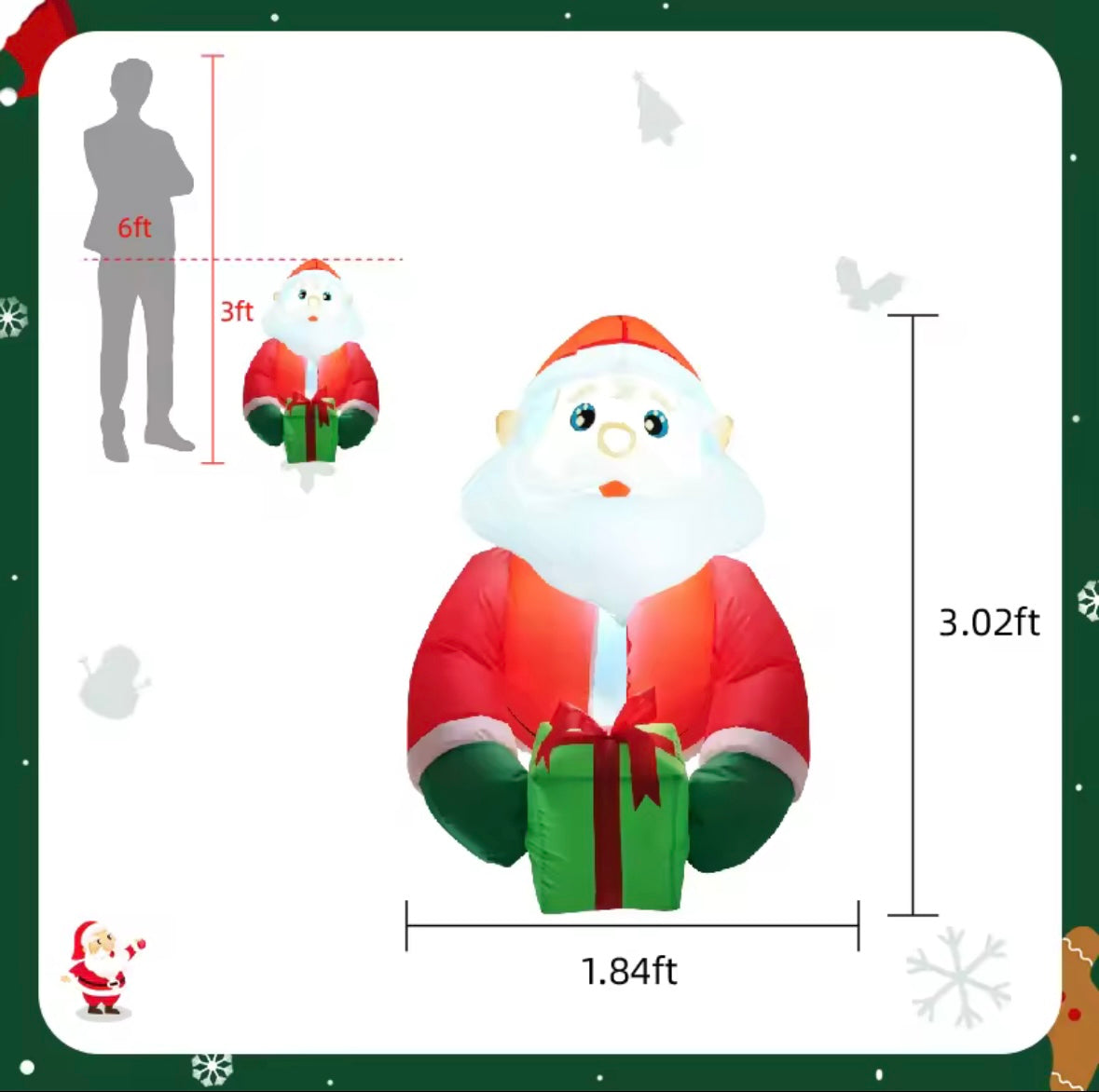 Inflatable Climbing Window Santa Claus with LED Lights Blow Up Christmas Decoration 2025 New Year Party Indoor Outdoor Garden