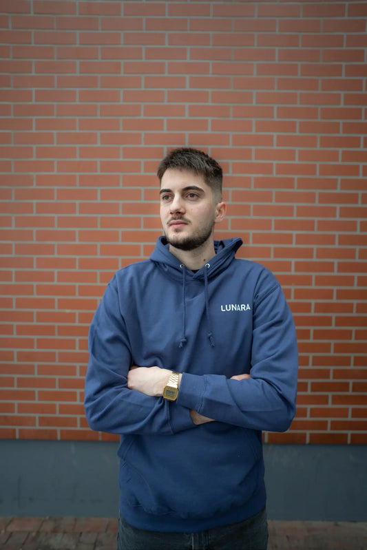 Lunara navy blue hoodie men