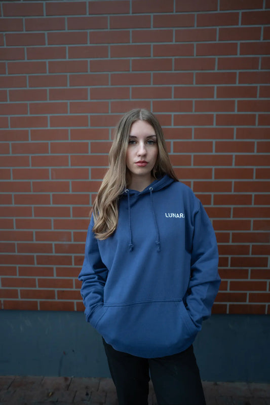 Lunara navy blue hoodie women