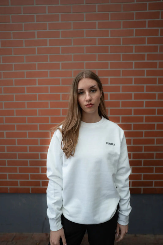 lunara white sweetshirt women