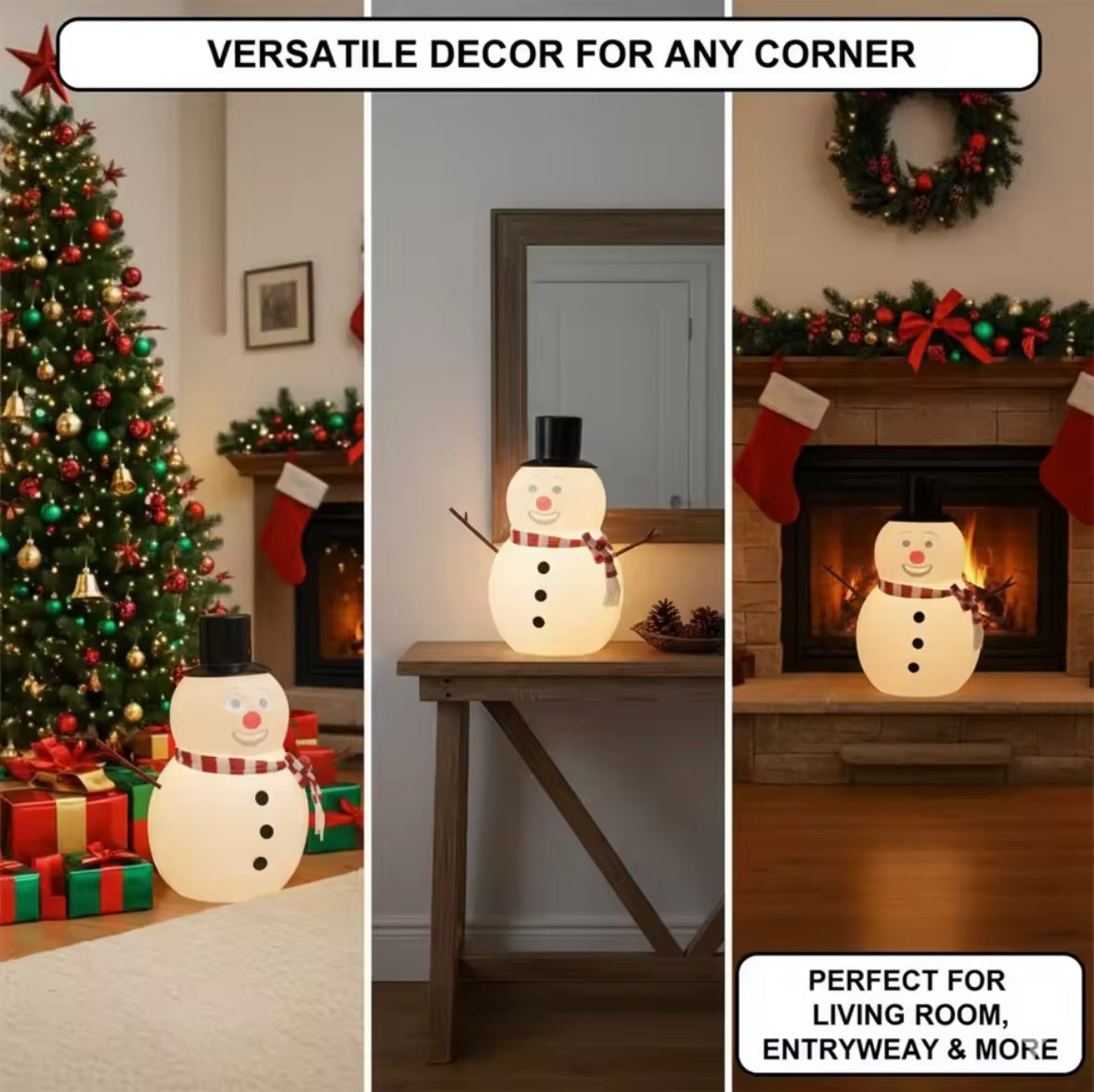 Christmas Projection Snowman Talking Animated Decoration With Voice  Light Effects, Indoor Holiday Display For Home Party