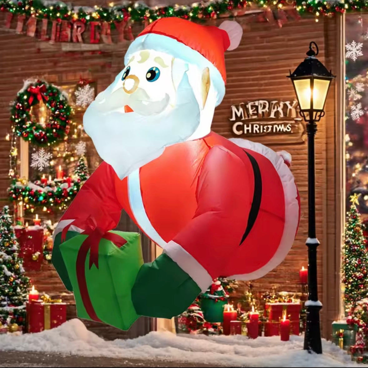 Inflatable Climbing Window Santa Claus with LED Lights Blow Up Christmas Decoration 2025 New Year Party Indoor Outdoor Garden