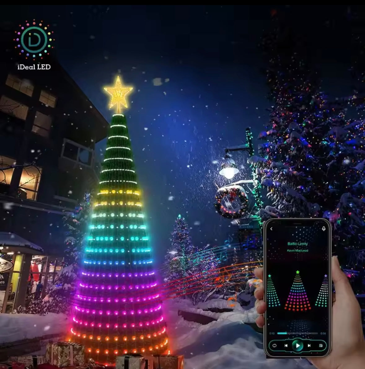 Christmas Tree LED Lights 400LEDs Smart RGB LED String Lights Holiday Decoration for Indoor Outdoor Tree APP/Remote Control 2.1M