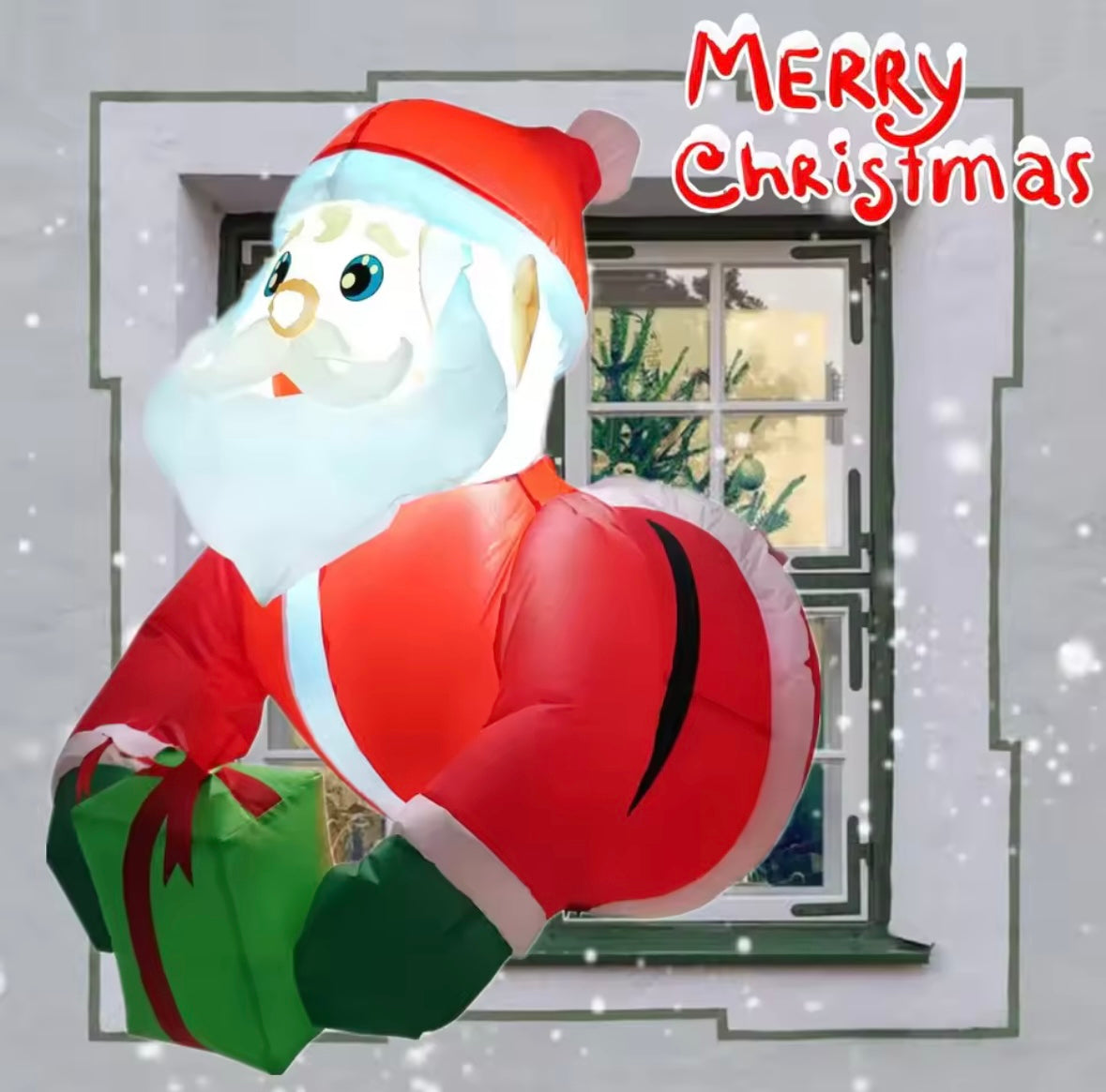 Inflatable Climbing Window Santa Claus with LED Lights Blow Up Christmas Decoration 2025 New Year Party Indoor Outdoor Garden