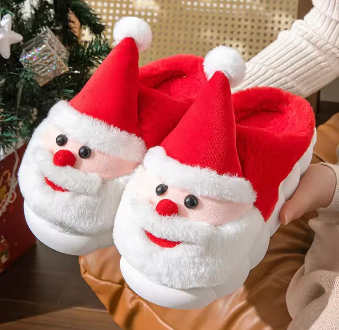 Hot Sale Of The Season Christmas Santa Claus Home Slippers Thick Bottom Anti-Slip Men's Autumn Winter Slippers Comfortable Soft