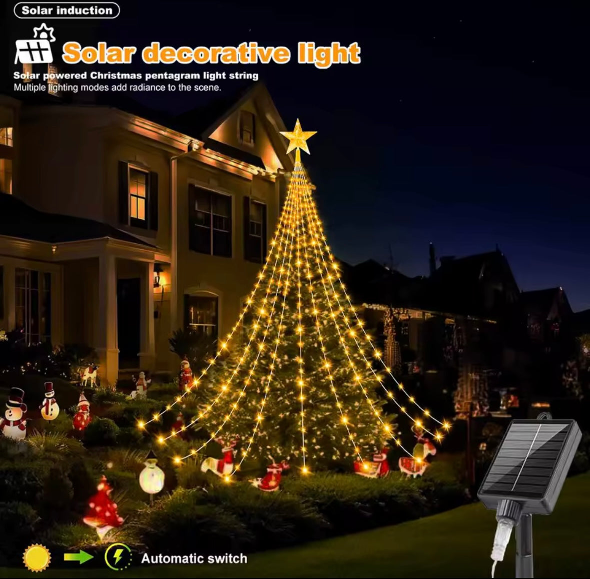 Christmas Decoration Solar String Lights 2/3M LED Star Fairy Lights Outdoor Waterproof Garden Decor Light for Wedding Holiday
